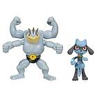 Pokémon Figurer 2-Pack Machamp & Riolu – Figurer 5 & 10 cm Nyaste officiellt licensierade Pokemon leksaker 2024