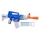 NERF Fortnite Blue Shock Dart Blaster, magasin med 10 darts, 10 Elite -darts, lås upp koden