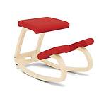 Original Varier Variable Balans, Kneeling Chair, Ergonomisk Kontorsstol, 10-års , designad av Peter Opsvik, natur/röd