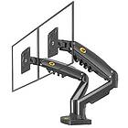 Vridbart Fäste Med Gasfjäder för Två LED LCD-Skärmar, 17"-27" (43 cm — 68 cm diagonalt), Svart