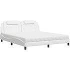 vidaXL Säng med madrass vit 180x200 cm konstläder