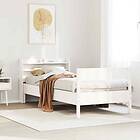 vidaXL Sängram utan madrass vit 75x190 cm massiv furu