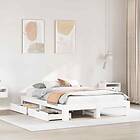 vidaXL Sängram utan madrass vit 140x190 cm massiv furu