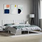 vidaXL Sängram med huvudgavel metall vit 193x203 cm