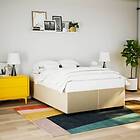 vidaXL Sängram utan madrass gräddvit 140x190 cm tyg