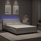 vidaXL Sängram med LEDs utan madrass vit 120x200 cm