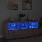 vidaXL Skänk med LED-belysning betonggrå 162x37x67 cm