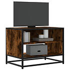 vidaXL Tv-bänk rökfärgad ek 61x40x46 cm konstruerat trä och metall