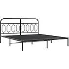 vidaXL Sängram med huvudgavel metall svart 180x200 cm