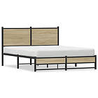 vidaXL Sängram utan madrass metall sonoma-ek 140x200 cm