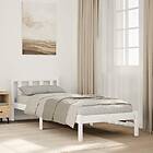 vidaXL Sängram utan madrass extra lång vit 90x220 cm massiv furu