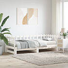vidaXL Utdragbar dagbädd vit 2x(90x190) cm massiv furu