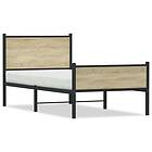 vidaXL Sängram utan madrass metall sonoma-ek 90x190 cm