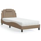 vidaXL Säng med madrass cappuccino 80x200 cm konstläder