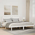 vidaXL Sängram utan madrass extra lång vit 180x210 cm massivt trä