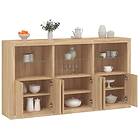 vidaXL Skänk med LED-belysning sonoma-ek 181,5x37x100 cm