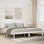 vidaXL Sängram utan madrass extra lång vit 140x210 cm massivt trä