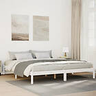vidaXL Sängram utan madrass extra lång vit 180x210 cm massiv furu