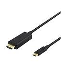 Deltaco USB-C HDMI kabel 4K UHD Gold plated 3m Svart