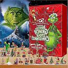 Julkalender med Grinch, 24 Dagar Julkalender, 24 Söta Cartoon Elf Figurer Dockor Jul Nedräkningskalender för Barn Advent Calendar 2024