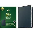 NLT Life Application Study Bible, Third Edition, Large Print (Genuine Leather, Navy Blue, Indexed, Red Letter)