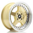 Japan Racing JR Wheels JR6 15x7 ET35 4x100 Gold w/Machined Lip