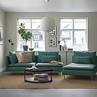 IKEA SÖDERHAMN 3-sitssoffa Höjd inklusive ryggkuddar: 83 cm