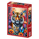 Alipson Puzzle Pussel Tiger, Mamma och ungar 1000 bitar