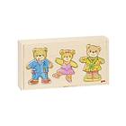 Goki Wooden Dress Up Puzzle Bears in Wooden Box 36 pcs. Trä