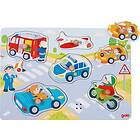 Goki Wooden Stud Puzzle Vehicles with Sound 6 pcs. Trä