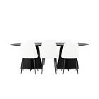 Venture Design Bootcut & Night matgrupp Vit/svart 6 stolar & bord 230 x 115 cm
