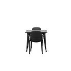 Venture Design Tempe & Baltimore matgrupp Svart/svart 2 stolar & bord 80 x 80 cm