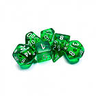 Dice Set 7 Translucent Green/White