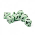 Opaque Dice Set 7 Pastel Green/black