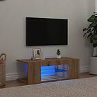 vidaXL TV-bänk med LED-lampor artisan ek 90x39x30 cm konstruerat trä