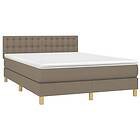 vidaXL Ramsäng med madrass & LED taupe 140x190 cm tyg