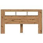 vidaXL Sänggavel LED artisan ek 180x18,5x103,5 cm konstruerat trä