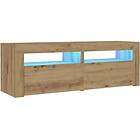 vidaXL Sängbord 2 st med LED-belysning artisan ek 60x35x40 cm