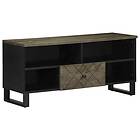 vidaXL Tv-bänk svart 100x33x46 cm massivt mangoträ