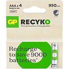 Gp ReCyko AAA 950mAh laddningsbara 4-pack