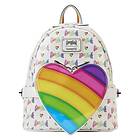 Loungefly Lisa Frank Logo Heart Detachable Rainbow Bag Mini