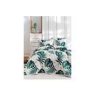EnLora Home Överkast Enkelt 200x220+Kuddfodral Vit/Grön/Gul 162ELR9454