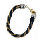 Black Braided Armband Gold