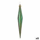 Krist+ Juldekorationer Avlång Grön Gyllene 3 x 8,5 x 19 cm (12 antal)