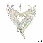 Krist+ Julgranskula Änglavingar Pärlemor Plast Glitter 12 x 13 x 2,5 cm (24 anta