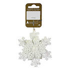 Julgransdekoration Blomma På Snöflinga Glitter 10Cm Vit