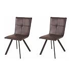 Loft24 Caedmon Köksstol Konstläder 2-pack Mörkgrå/Metall 9194278