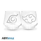 ABYstyle NARUTO SHIPPUDEN 2 Glass Set Konoha & Akatsuki EUROPE x2