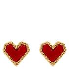 Timi Of Sweden Sarah Red Heart Stud Earring Stainless Steel