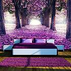Arkiio Fototapet Självhäftande Flower Road